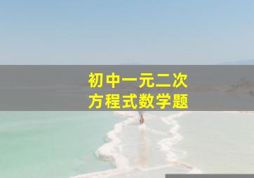 初中一元二次方程式数学题