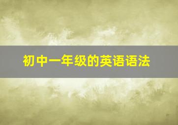 初中一年级的英语语法