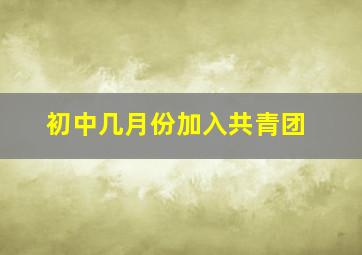 初中几月份加入共青团