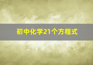 初中化学21个方程式