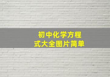 初中化学方程式大全图片简单