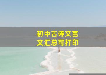 初中古诗文言文汇总可打印