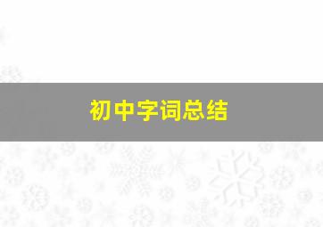 初中字词总结