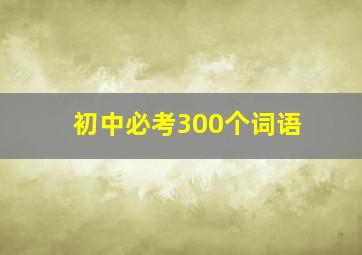 初中必考300个词语