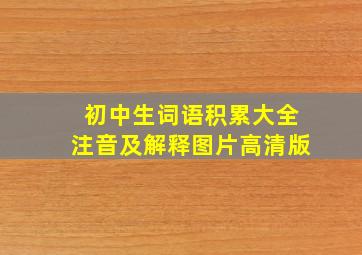 初中生词语积累大全注音及解释图片高清版