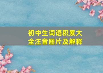 初中生词语积累大全注音图片及解释