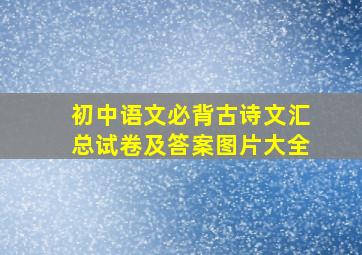 初中语文必背古诗文汇总试卷及答案图片大全