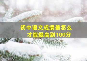 初中语文成绩差怎么才能提高到100分