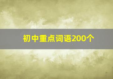 初中重点词语200个