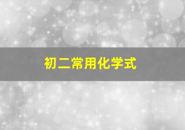 初二常用化学式