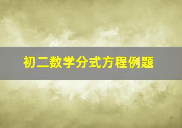 初二数学分式方程例题