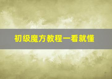 初级魔方教程一看就懂