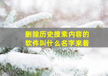 删除历史搜索内容的软件叫什么名字来着