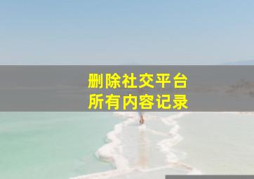 删除社交平台所有内容记录