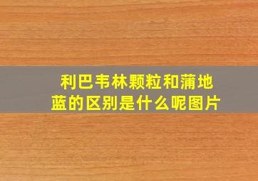 利巴韦林颗粒和蒲地蓝的区别是什么呢图片