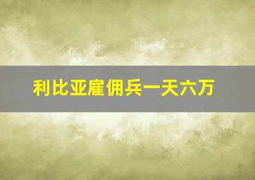 利比亚雇佣兵一天六万