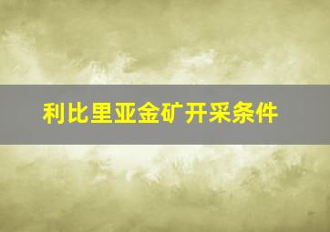 利比里亚金矿开采条件