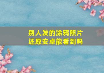 别人发的涂鸦照片还原安卓能看到吗