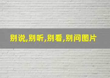 别说,别听,别看,别问图片