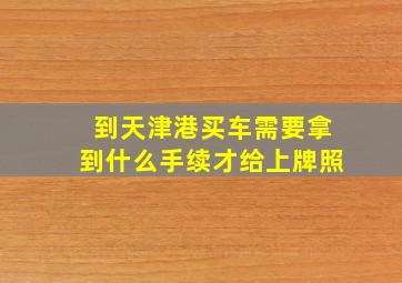 到天津港买车需要拿到什么手续才给上牌照