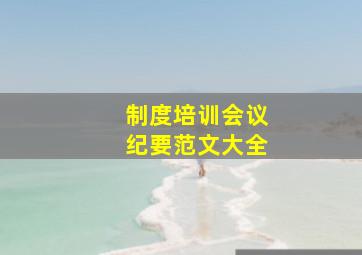 制度培训会议纪要范文大全