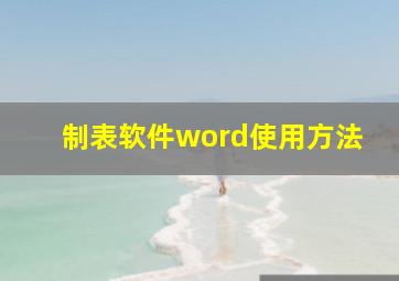 制表软件word使用方法