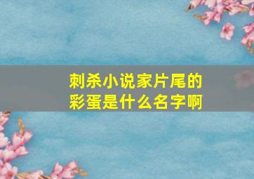 刺杀小说家片尾的彩蛋是什么名字啊