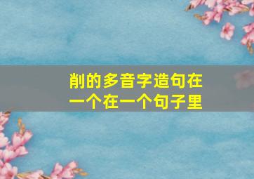 削的多音字造句在一个在一个句子里