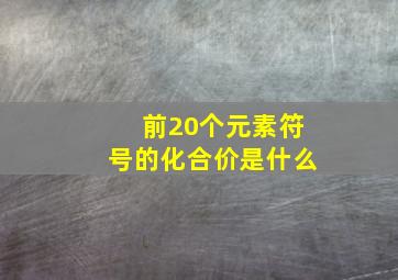 前20个元素符号的化合价是什么