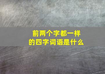 前两个字都一样的四字词语是什么