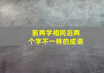 前两字相同后两个字不一样的成语