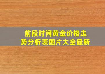 前段时间黄金价格走势分析表图片大全最新