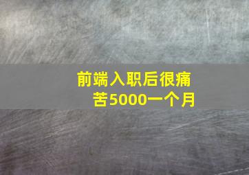 前端入职后很痛苦5000一个月