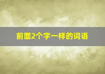 前面2个字一样的词语