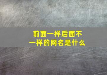 前面一样后面不一样的网名是什么