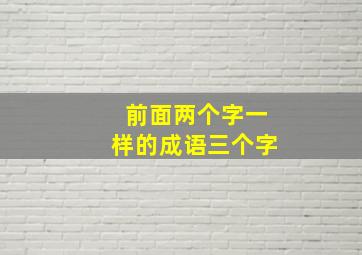 前面两个字一样的成语三个字