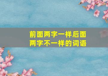 前面两字一样后面两字不一样的词语