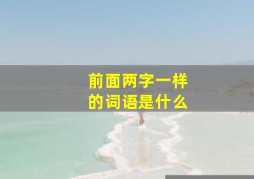 前面两字一样的词语是什么