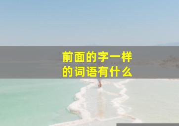 前面的字一样的词语有什么