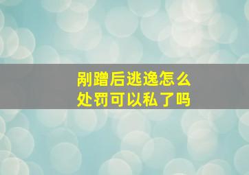 剐蹭后逃逸怎么处罚可以私了吗