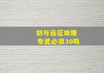 剑与远征埃隆专武必须30吗