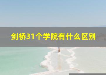 剑桥31个学院有什么区别