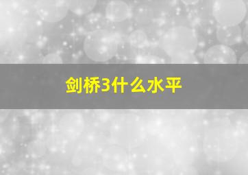 剑桥3什么水平