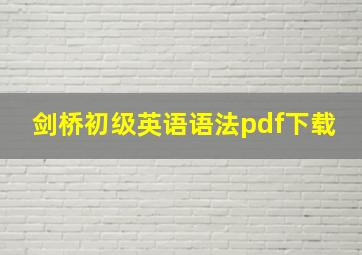 剑桥初级英语语法pdf下载