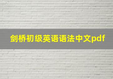 剑桥初级英语语法中文pdf