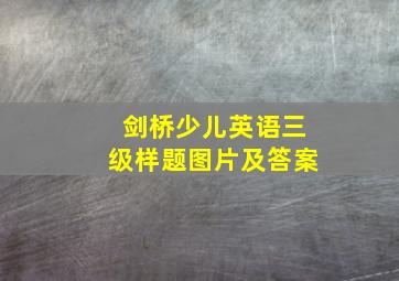 剑桥少儿英语三级样题图片及答案