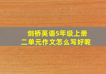 剑桥英语5年级上册二单元作文怎么写好呢