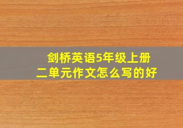 剑桥英语5年级上册二单元作文怎么写的好