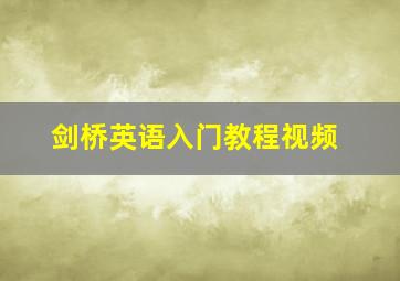 剑桥英语入门教程视频