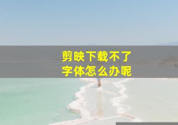 剪映下载不了字体怎么办呢